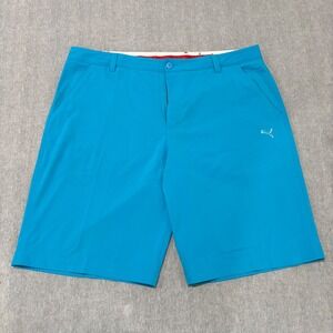 Puma Golf Shorts Mens 40 Blue Performance Stretch Flat Front Sport 558968